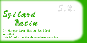 szilard matin business card
